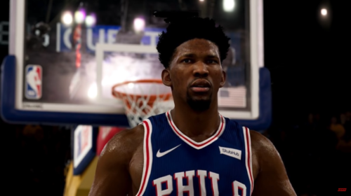 Joel Embiid, the cover star of NBA Live 19