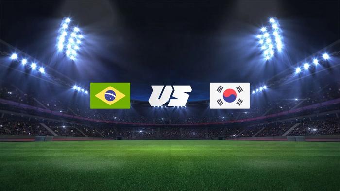 brazil vs korea republic flags