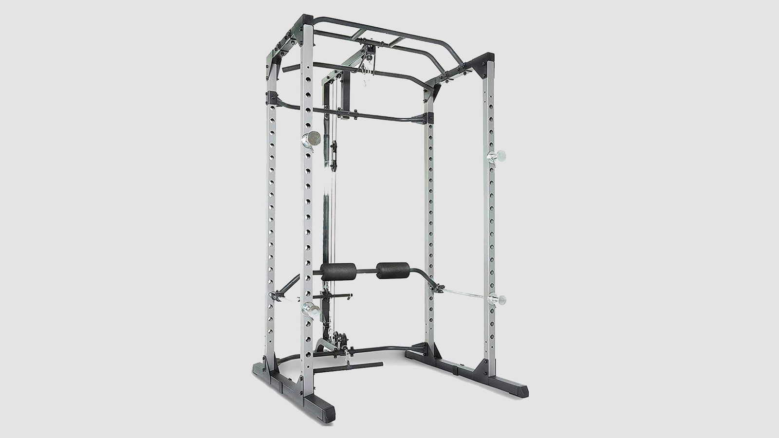 Fitness Reality 810XLT Super Max product image of a silver power cage with pull-up bars and a lat pulldown attachment