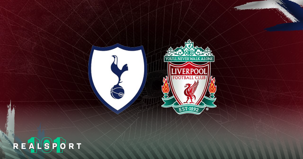 Spurs and Liverpool badges with red background