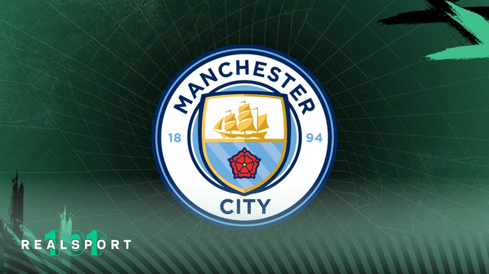 Manchester City badge with green background