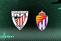Athletic Bilbao and Real Valladolid badges with green background