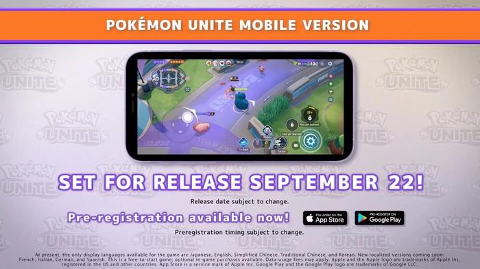 Pokemon Unite Mobile Release Date