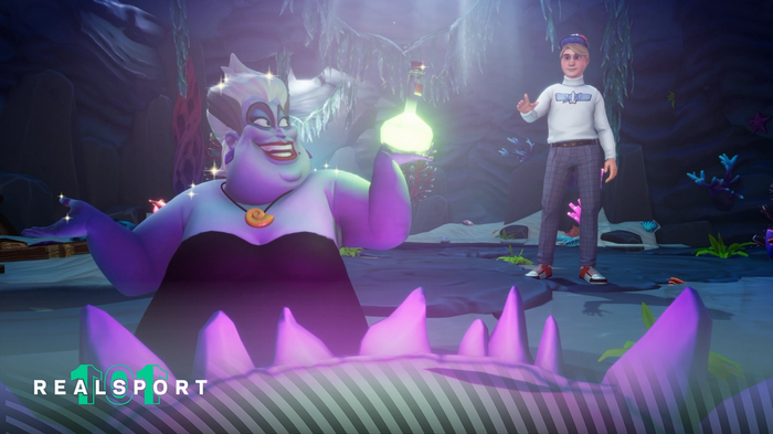 ursula and the players character in disney dreamlight valley