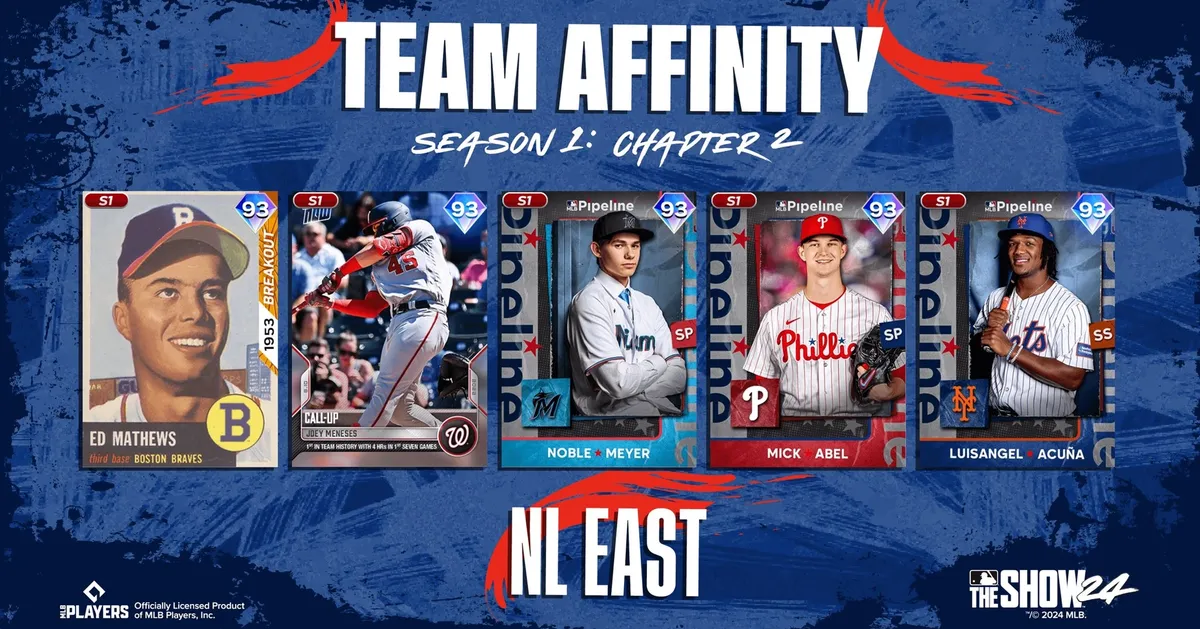 MLB The Show 24 Team Affinity NL East cards