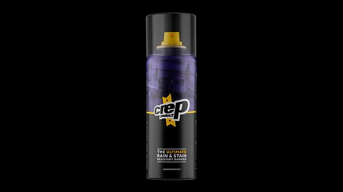 Best suede protector for shoes Crep Protect product image of a purple and black spray can with yellow details.