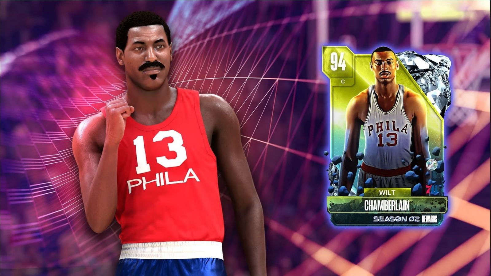 Wilt Chamberlain comes with a 94 OVR card in NBA 2K24 Season 2