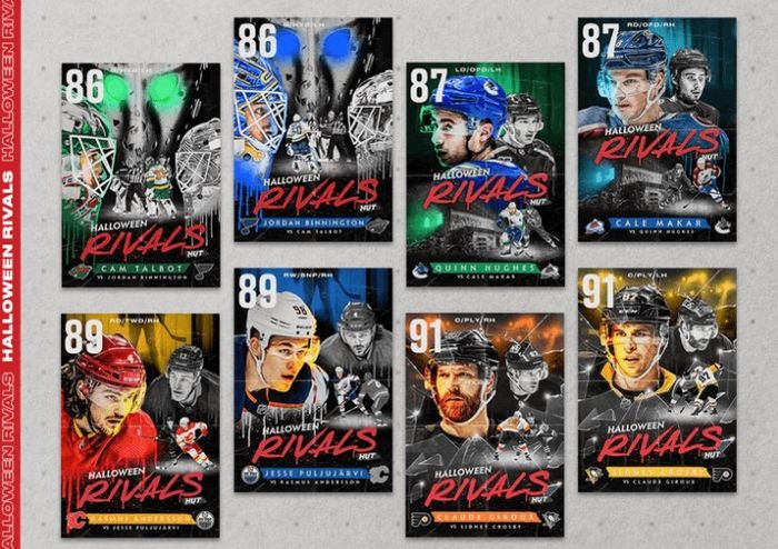 NHL 22 HUT Halloween Rivals cards