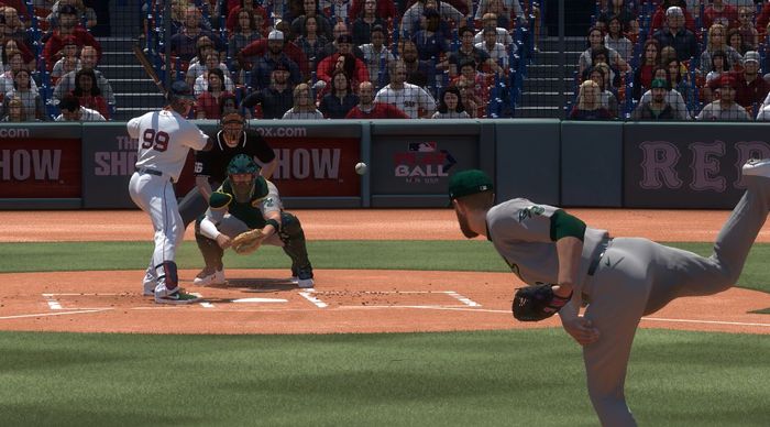 A pitch on the way to the plate in MLB The Show 23