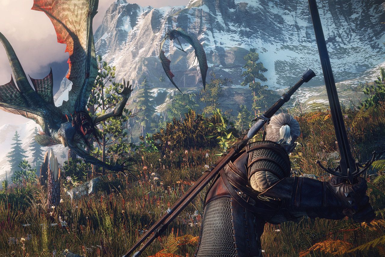 The Witcher 3 PS5 Xbox Series X Geralt Flying Beast