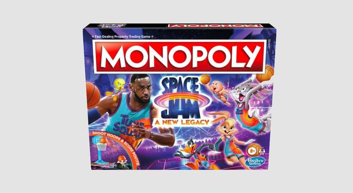 Monopoly box featuring LeBron James and the characters from Looney Tunes.