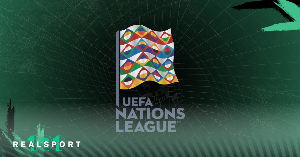 UEFA Nations League logo with green background.