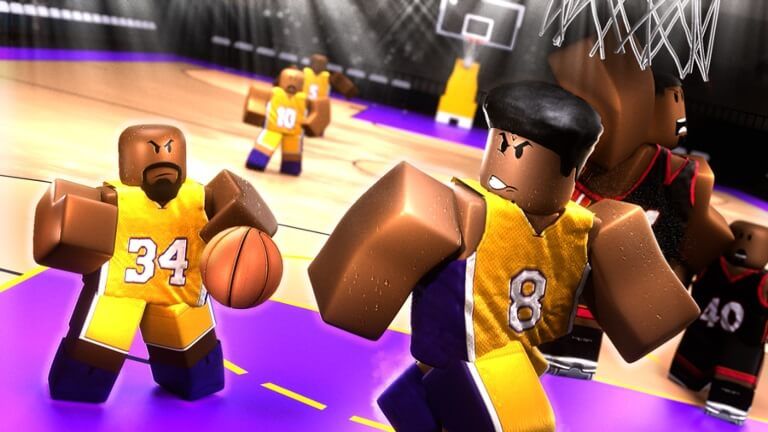 Roblox characters playing basketball