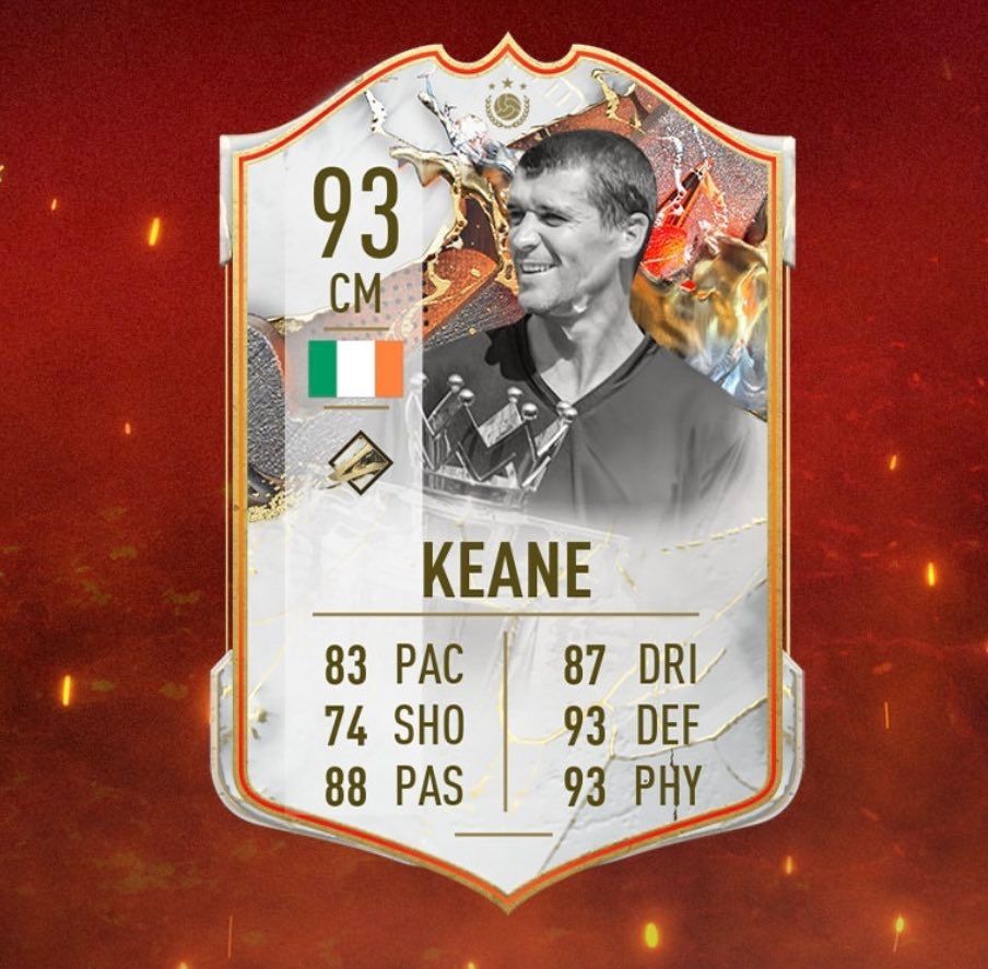 Roy Keane's Trophy Titans SBC card in FIFA 23