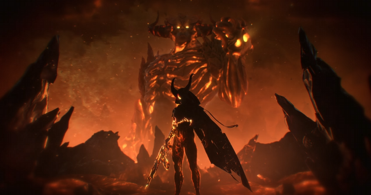 A screenshot from the "BE THEIR BANE // Primordium Skin Reveal Trailer - VALORANT" YouTube video.