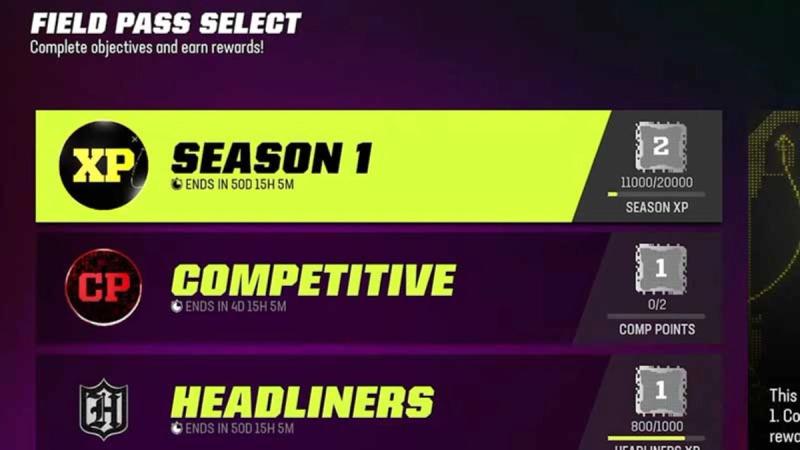 Competitive Field Pass Rewards and Objectives - Madden Ultimate Team 24 