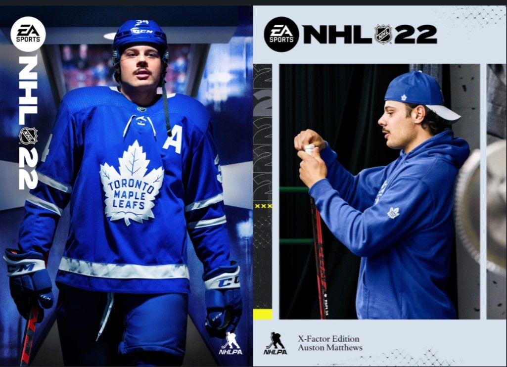 The covers of each edition of NHL 22