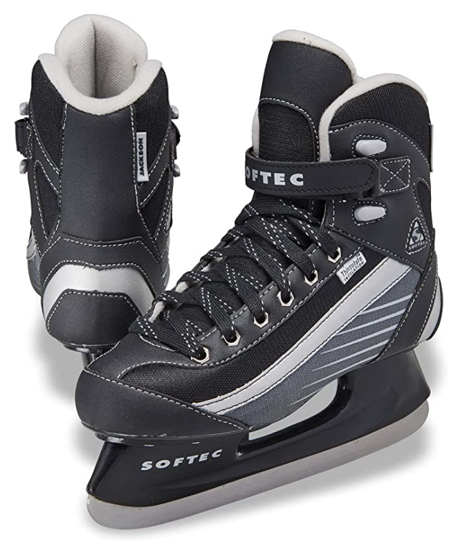 Best ice hockey skates Jackson Ultima product image of a pair of grey skates with white lining