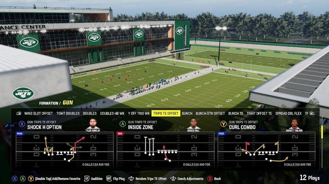 The New York Jets playbook in Madden 24