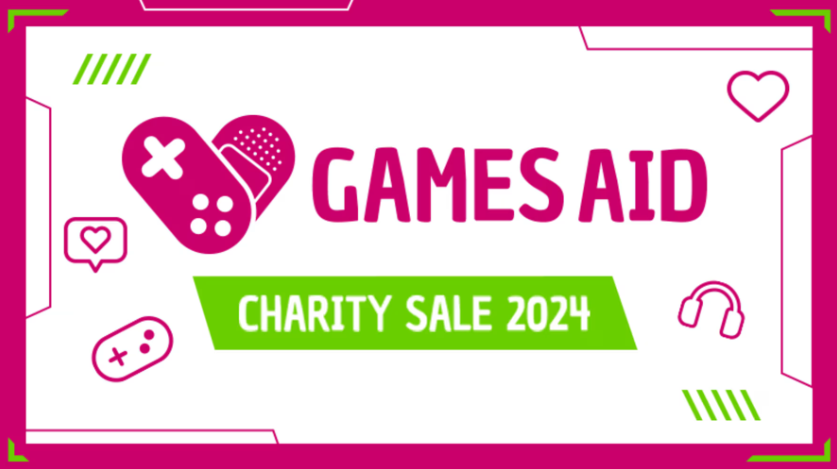 GamesAid Charity Steam Sale 2024 key art.