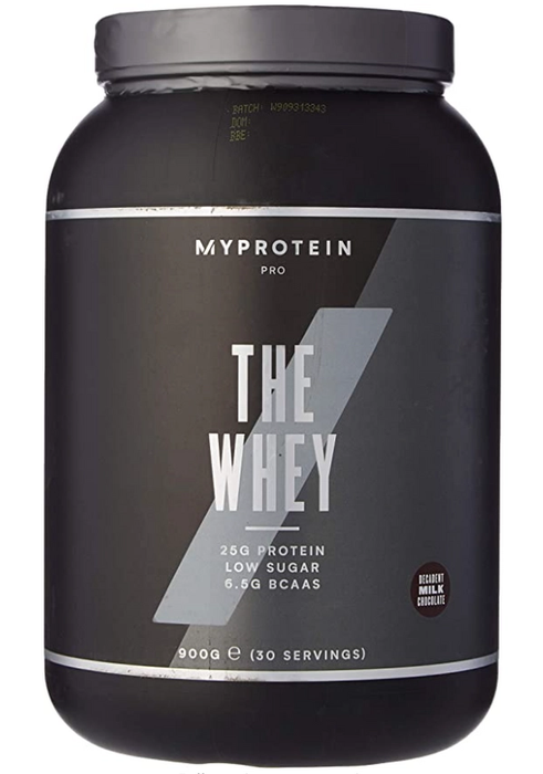 Best protein powder MyProtein product image of a dark grey container of chocolate protein powder