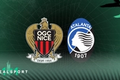 Nice and Atalanta badges with green background