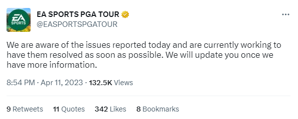 ea sports pga tour twitter account challenges not working