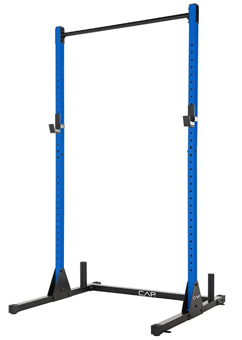 Best squat rack Cap Barbell product image of a blue half cage with pull-up bar