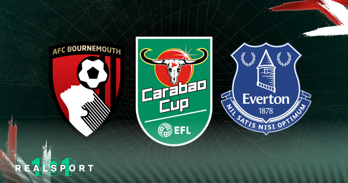 Bournemouth and Everton badges with Carabao Cup logo