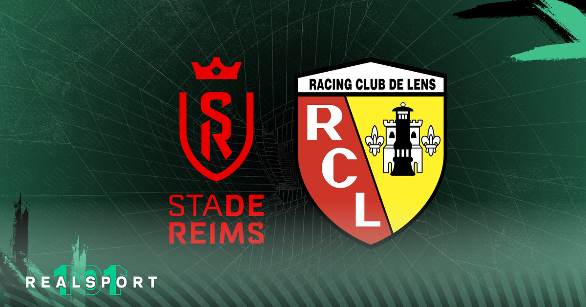 Stade Reims and RC Lens badges with green background