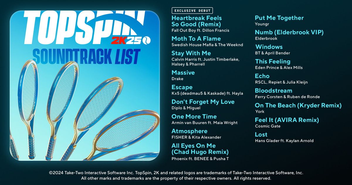 TopSpin 2K25 Soundtrack