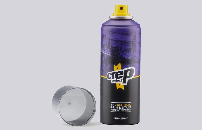 Best sneaker protector spray Crep Protect product image of a black and purple can with yellow details.