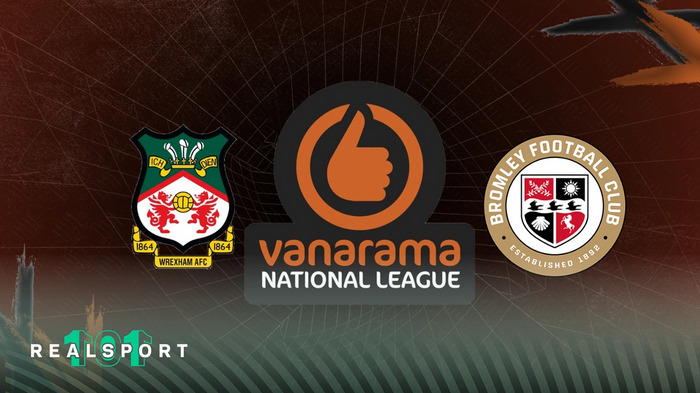 National League logo with Wrexham and Bromley badges