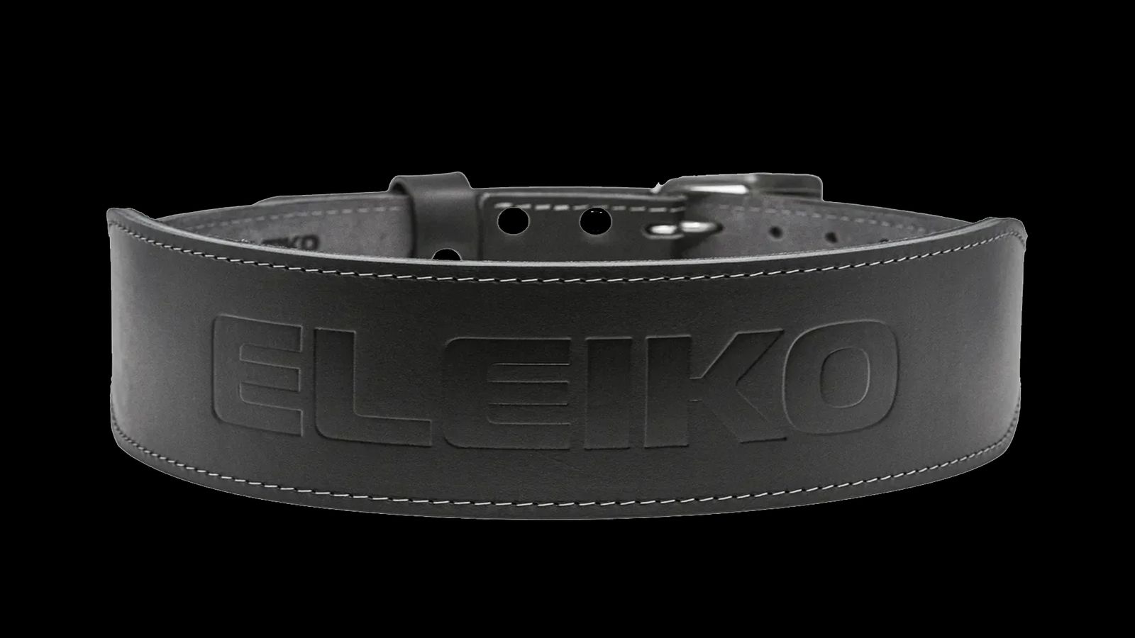 Eleiko Olympic Weightlifting Belt product image of black leather belt.