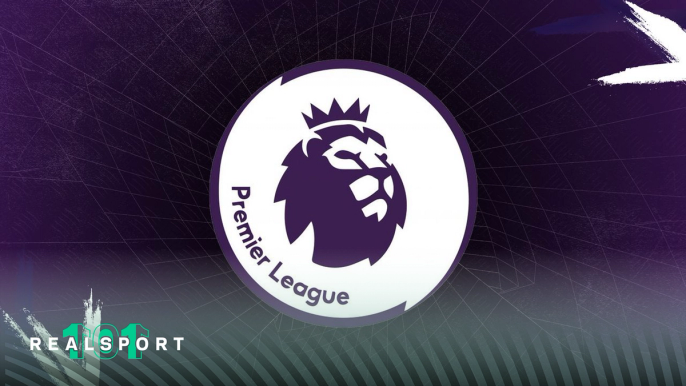Premier League badge with blue background.