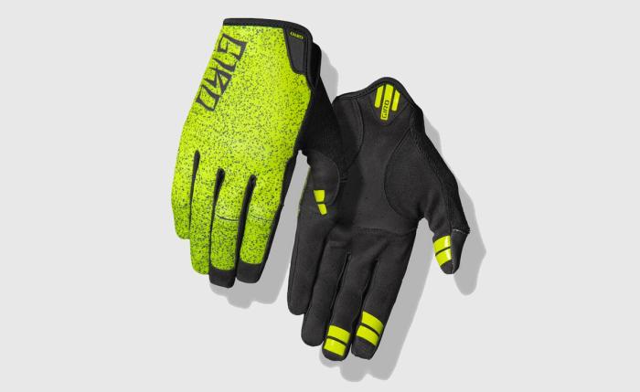 Best cycling gloves Giro product image of a pair of black and hi-vis yellow gloves.