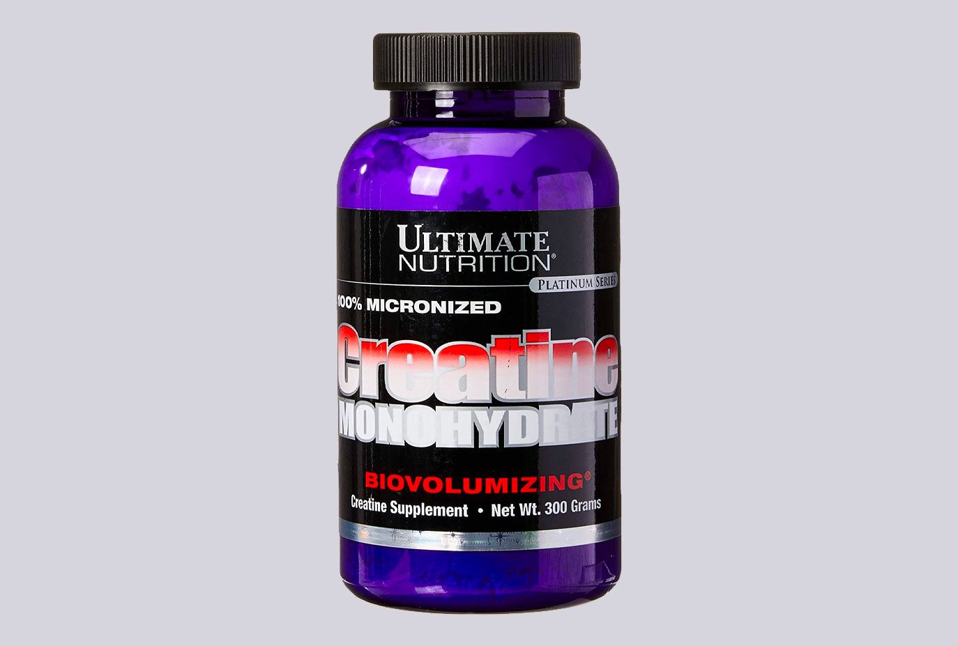 Ultimate Nutrition Micronized Creatine product image of a purple container.