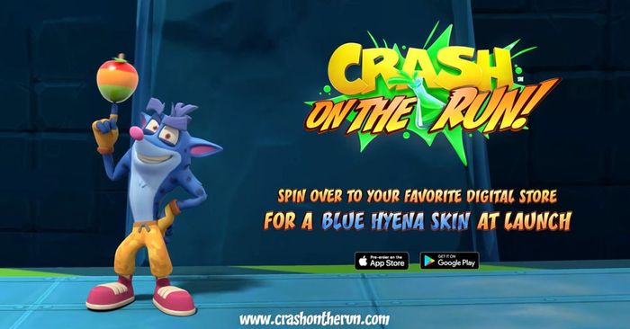 Crash Bandicoot On The Run Blue Hyena Skin