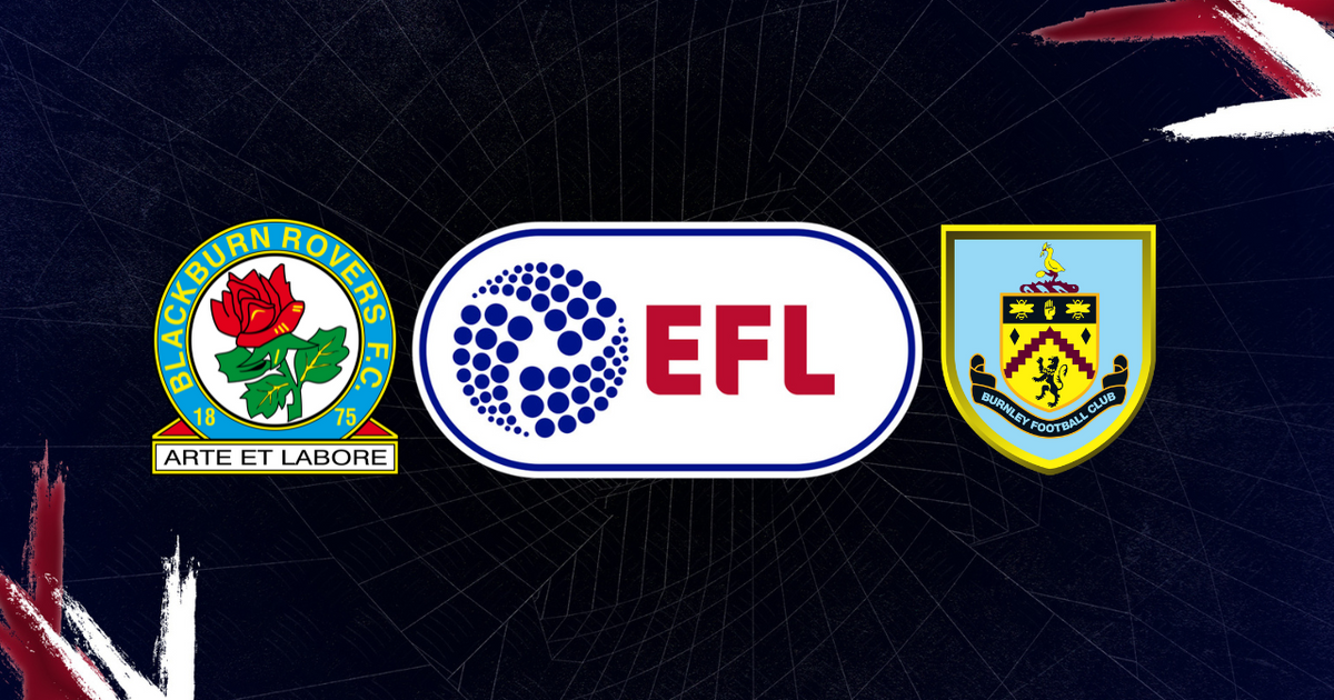 Blackburn and Burnley badges with EFL logo