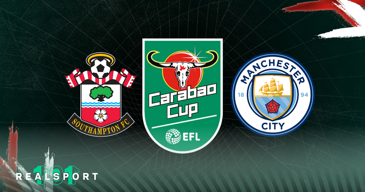 Carabao Cup logo with Southampton and Manchester City badges