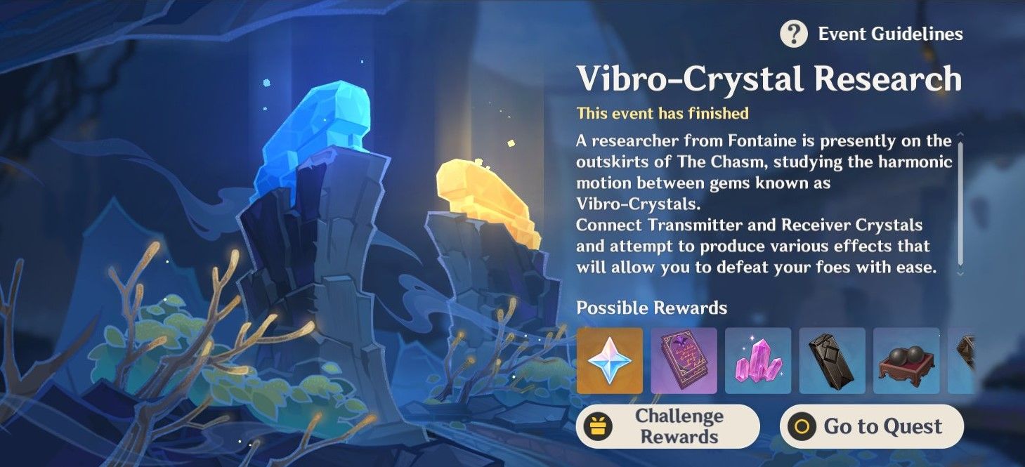 Vibro Crystal Research in Genshin Impact 2.6