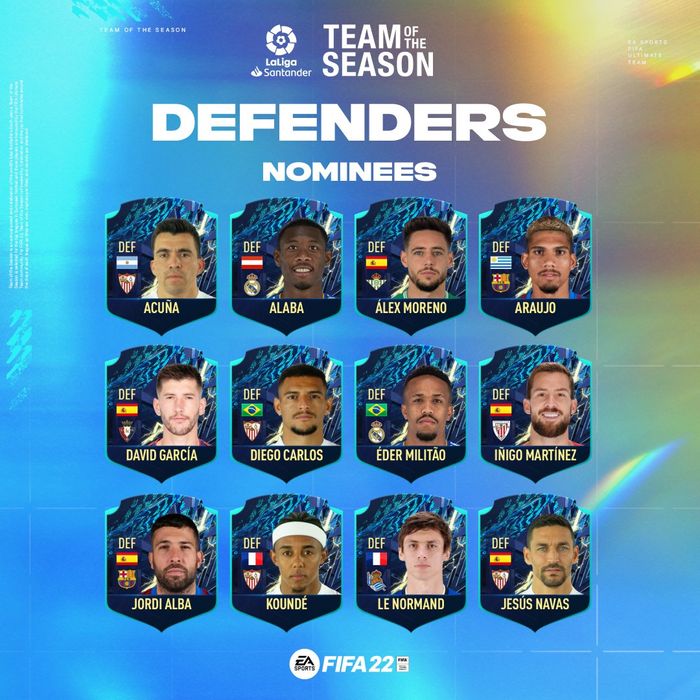 FIFA 22 La Liga Team of the Season Nominees Defenders