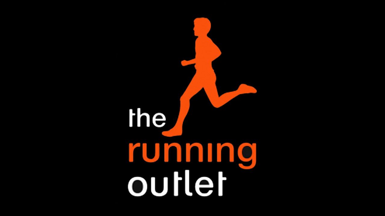 The Running Outlet logo in orange and white featuring a silhouette of someone running.