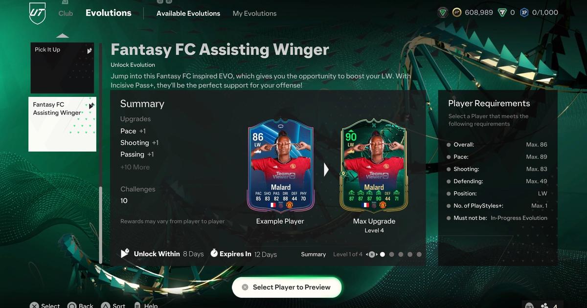 Fantasy FC Assisting Winger Evolution