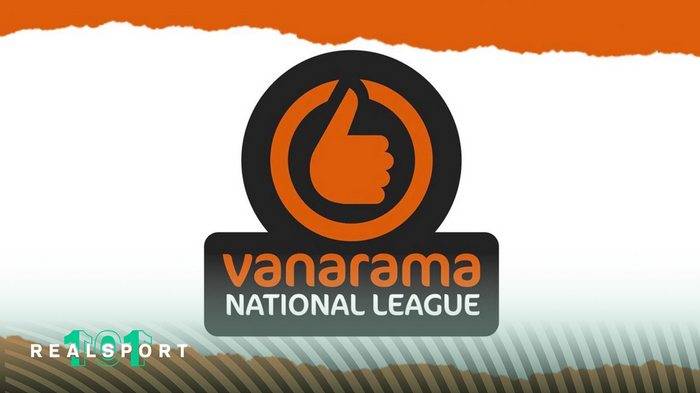 Vanarama National League logo with white and orange background