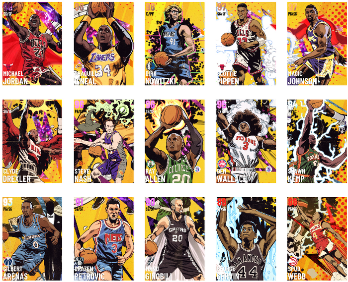 NBA 2K21 MyTEAM Golden Age Collection Cards