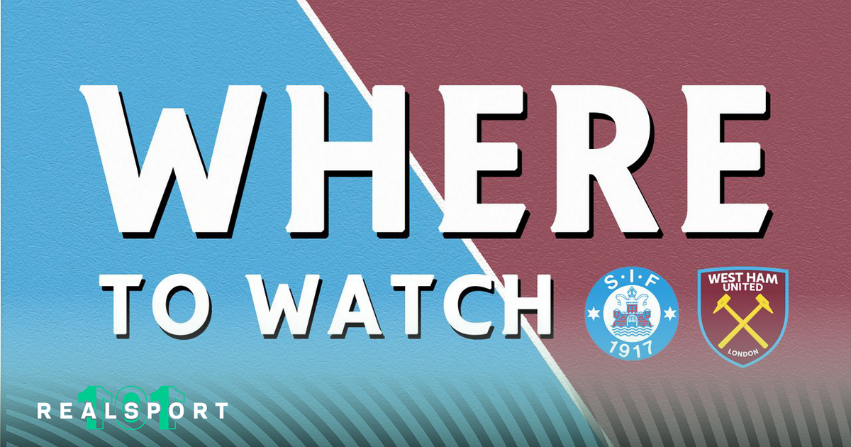 Silkeborg and West Ham badges with where to watch text