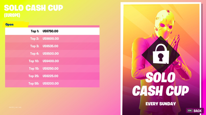 Fortnite Weekly Cash Cups Prizes