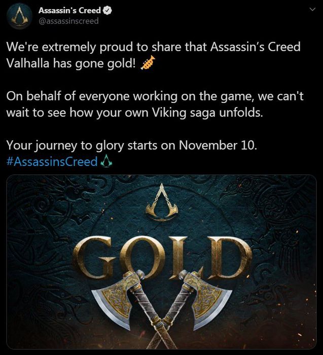 assassins creed valhalla goes gold