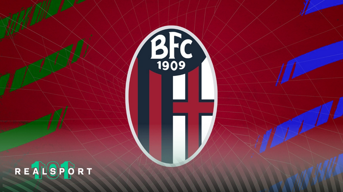 Bologna badge with red, blue and green background
